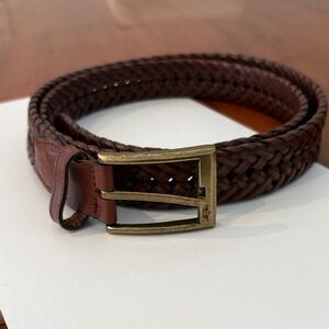 Men's Brown Braided synthetic Leather Belt